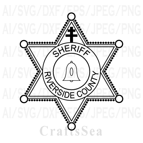 Riverside County Sheriff Badge SVG Vector File for CNC Laser Engraving, Cricut, Silhouette | Sheriff Badge DXF PNG AI EPS Digital Download